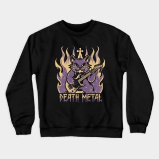 Death Metal Satanic Baphomet Cat playing guitar Crewneck Sweatshirt